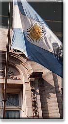 The Argentine flag hanging outside of the Chancery on New Hampshire Avenue.