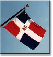 The flag of the Dominican Republic, at the Embassy.