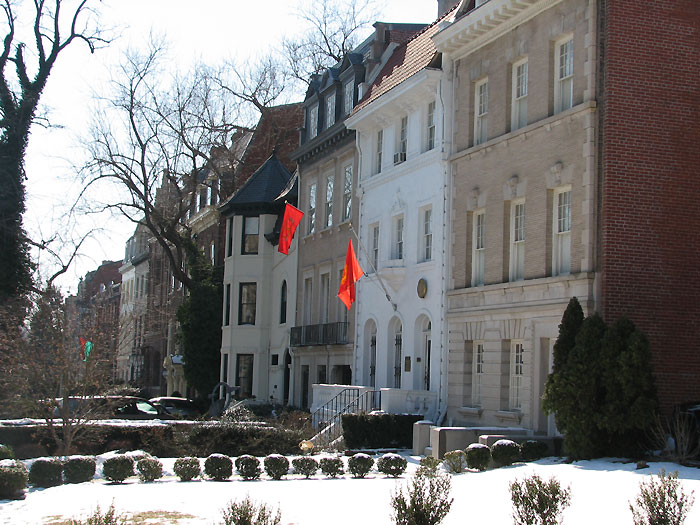 Embassies on a snowy Massachusetts Avenue, Embassy Row